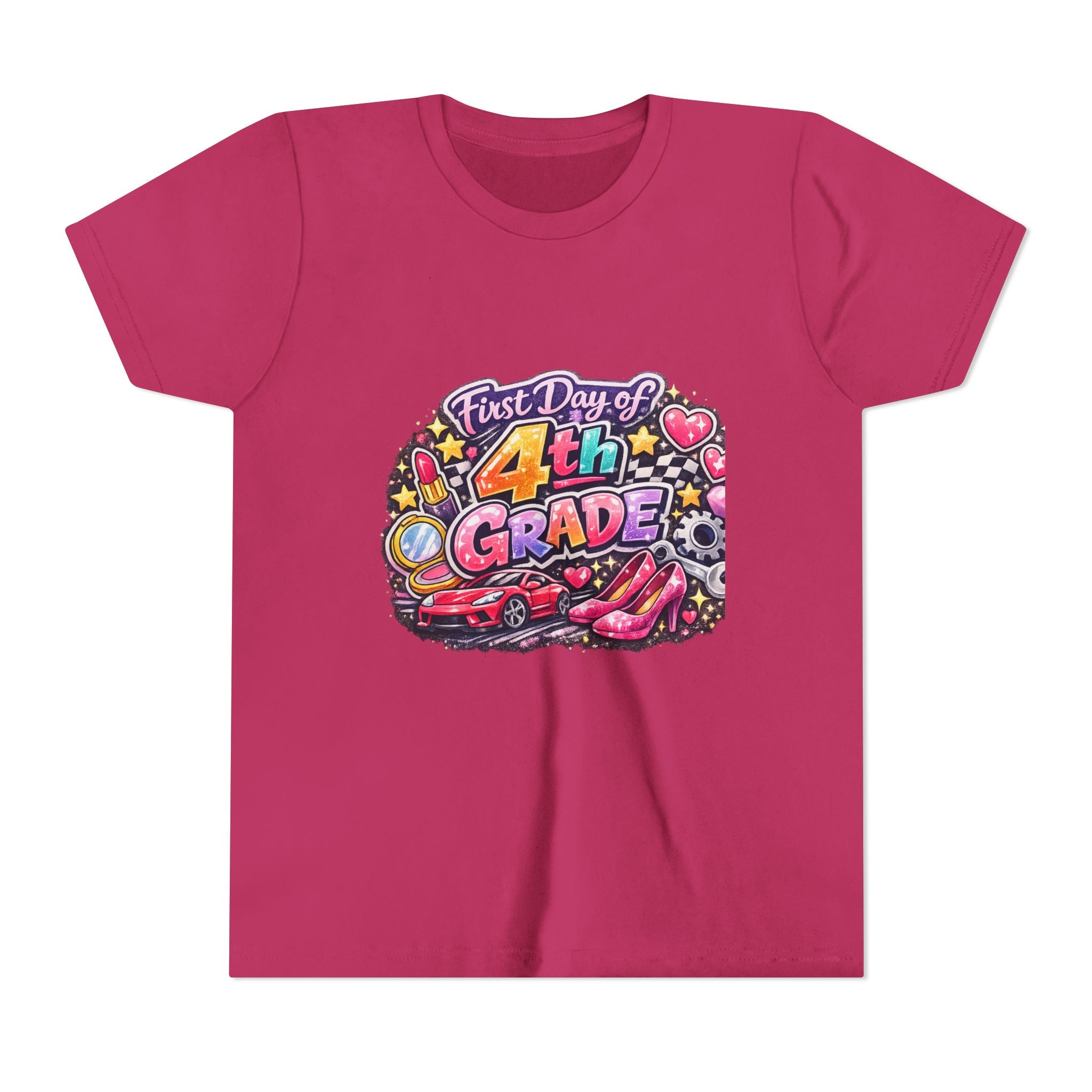 First Day of 4th Grade Youth Tee – Back-to-School Kids Shirt