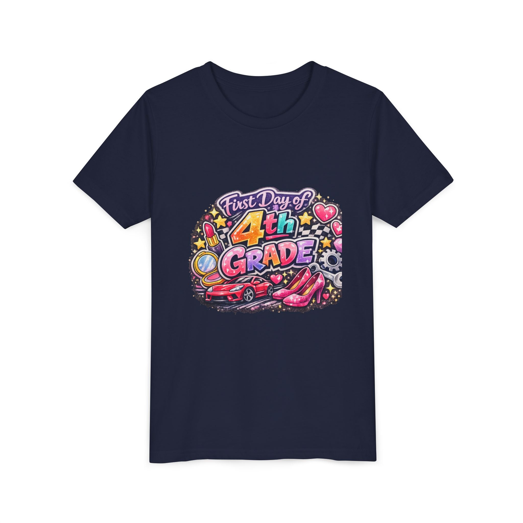 First Day of 4th Grade Youth Tee – Back-to-School Kids Shirt