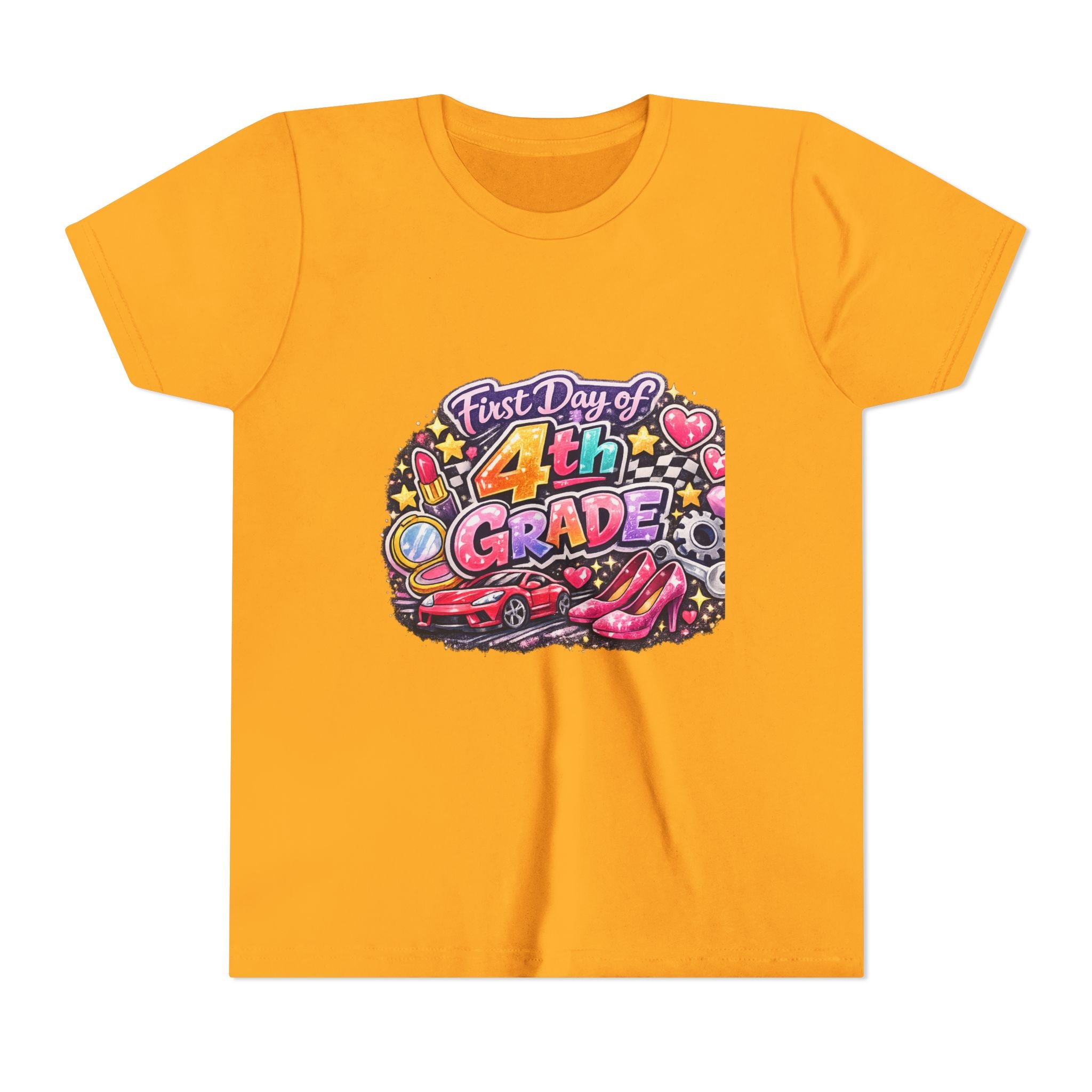 First Day of 4th Grade Youth Tee – Back-to-School Kids Shirt