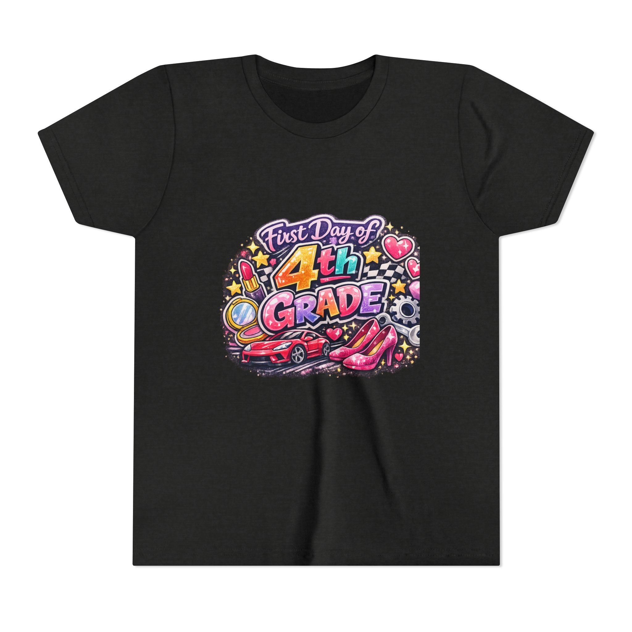 First Day of 4th Grade Youth Tee – Back-to-School Kids Shirt