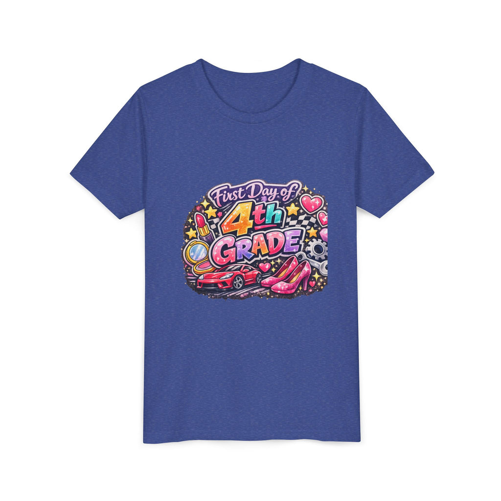 First Day of 4th Grade Youth Tee – Back-to-School Kids Shirt