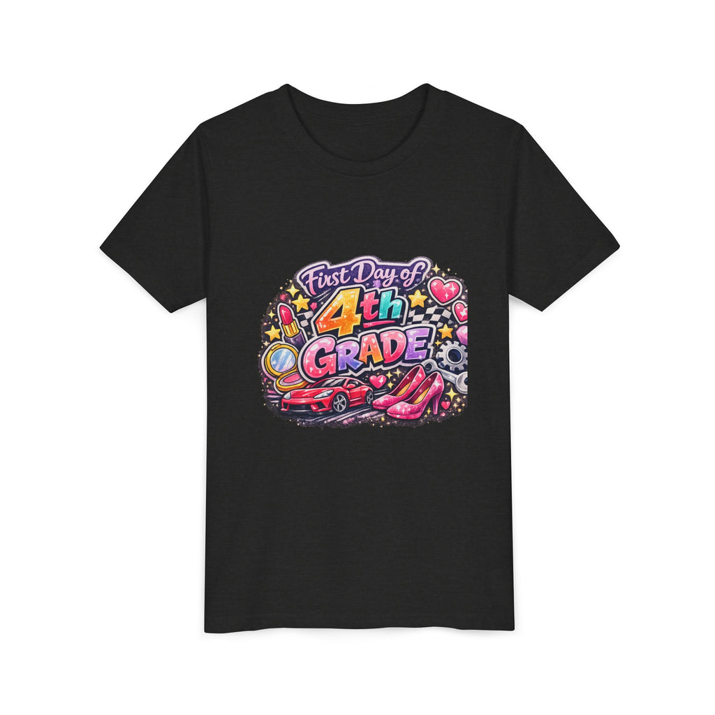 First Day of 4th Grade Youth Tee – Back-to-School Kids Shirt