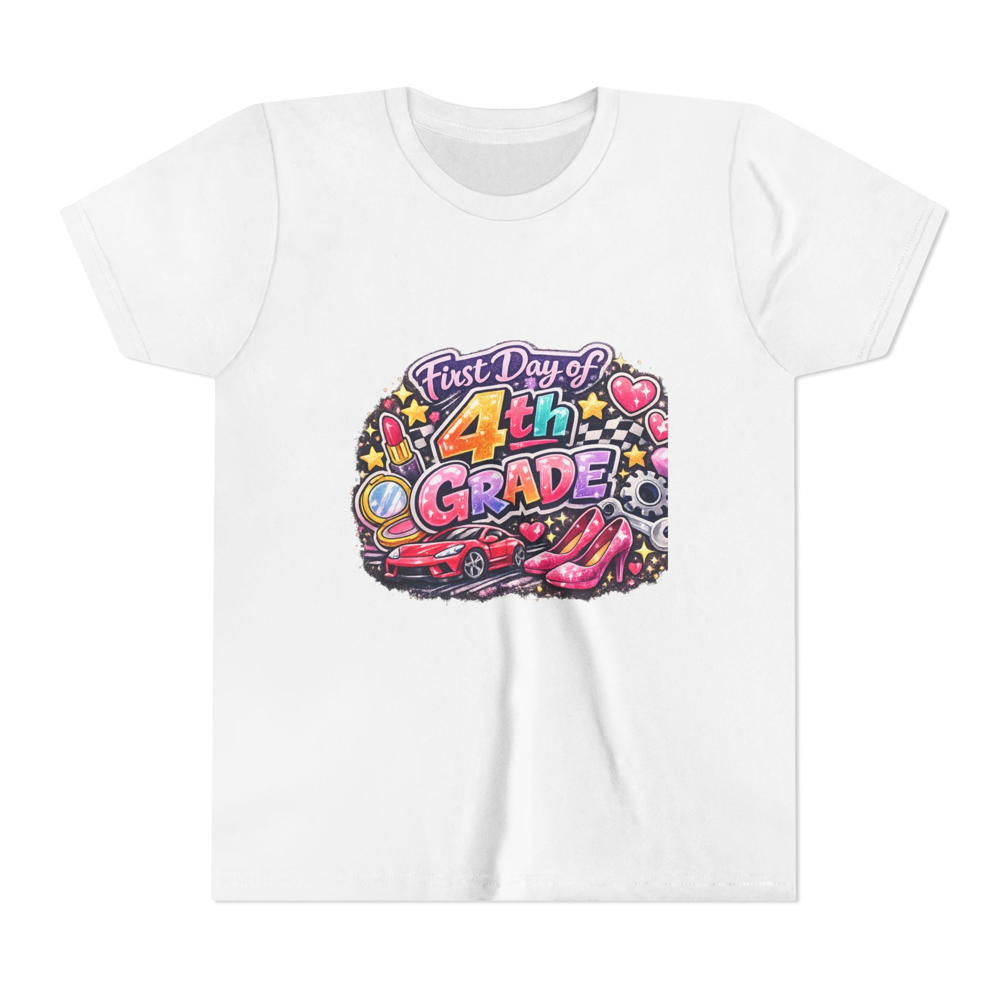 First Day of 4th Grade Youth Tee – Back-to-School Kids Shirt