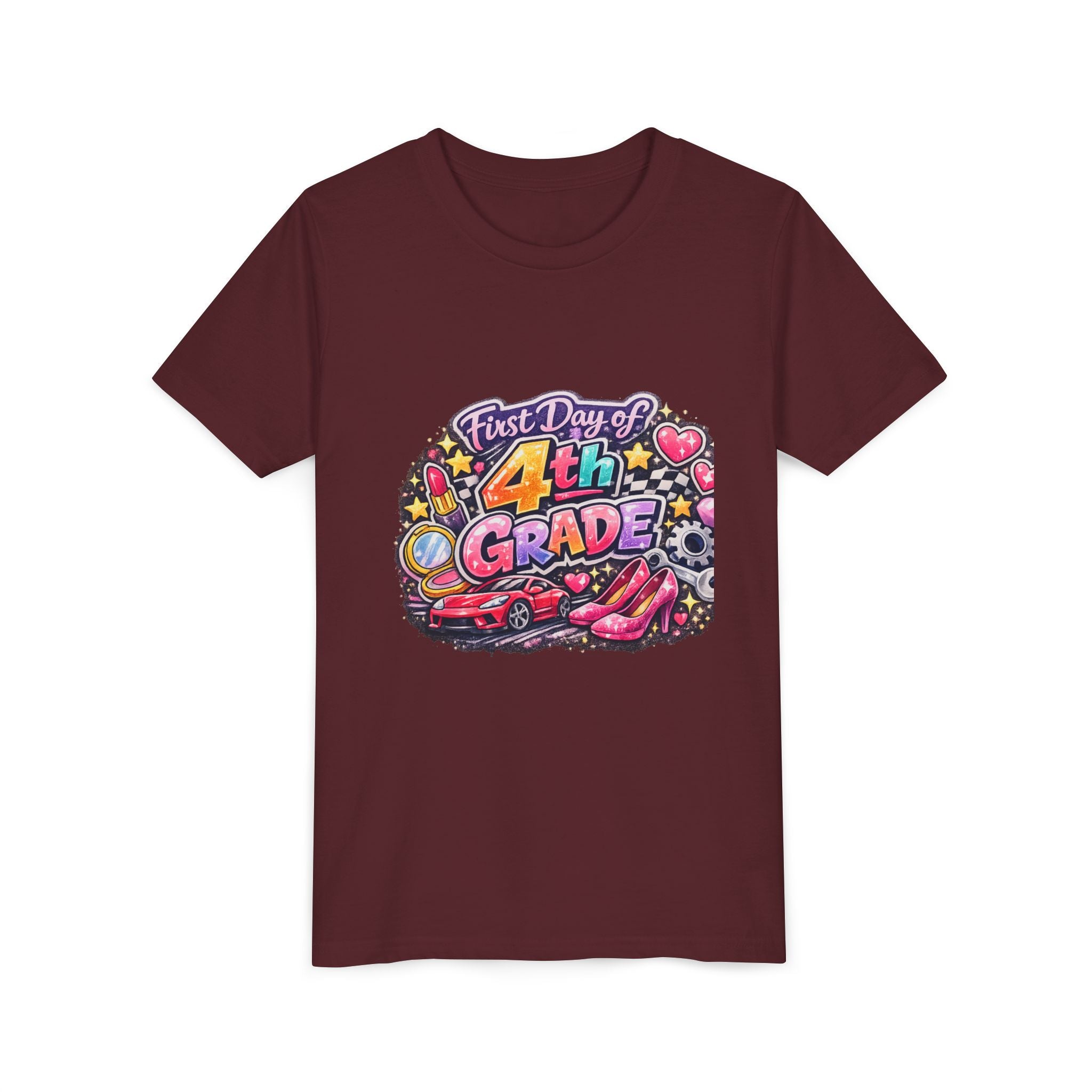 First Day of 4th Grade Youth Tee – Back-to-School Kids Shirt