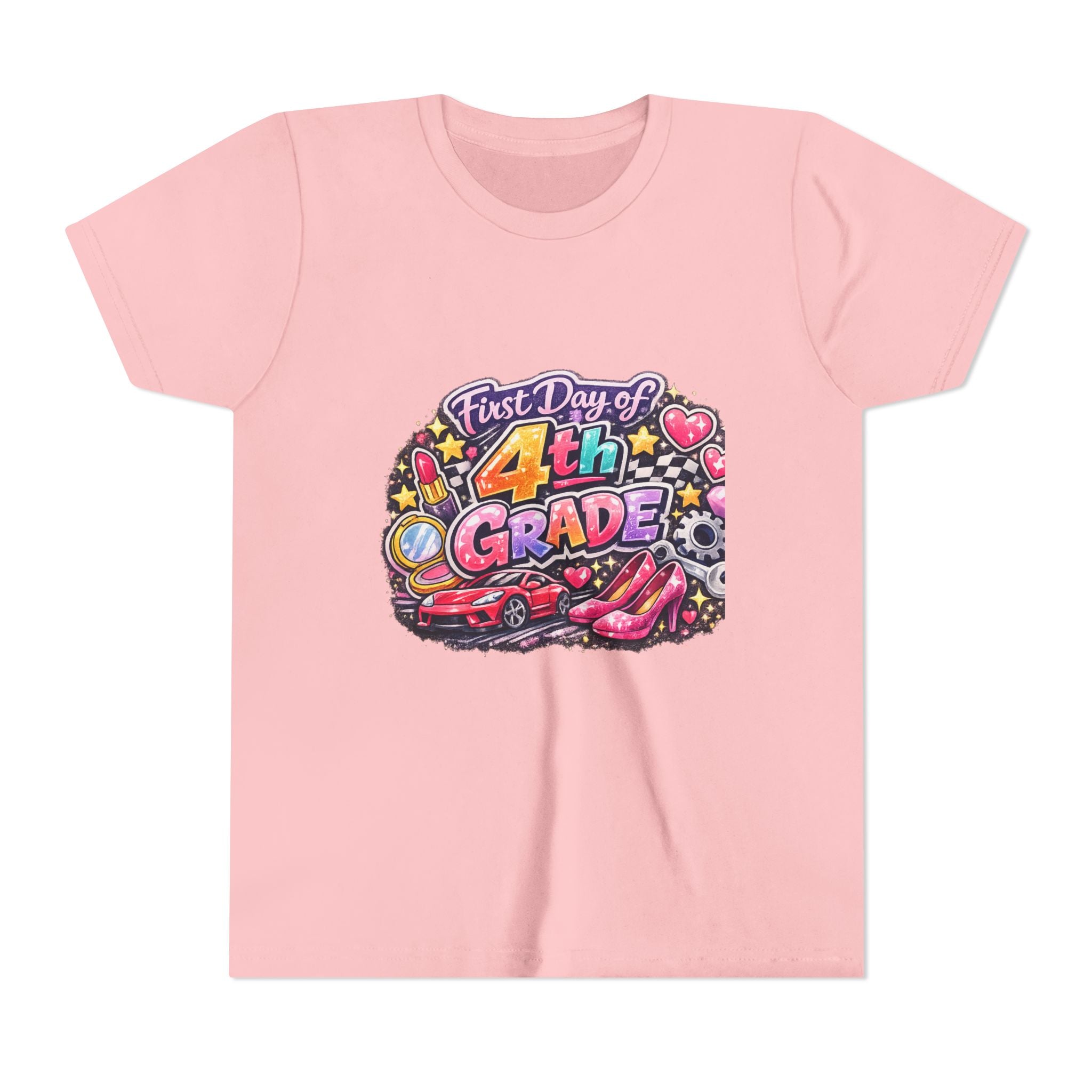 First Day of 4th Grade Youth Tee – Back-to-School Kids Shirt
