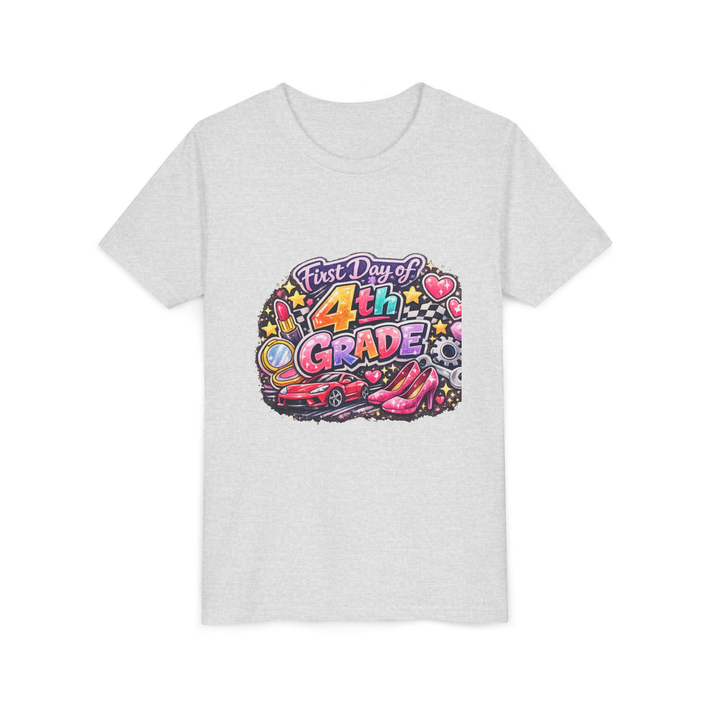 First Day of 4th Grade Youth Tee – Back-to-School Kids Shirt