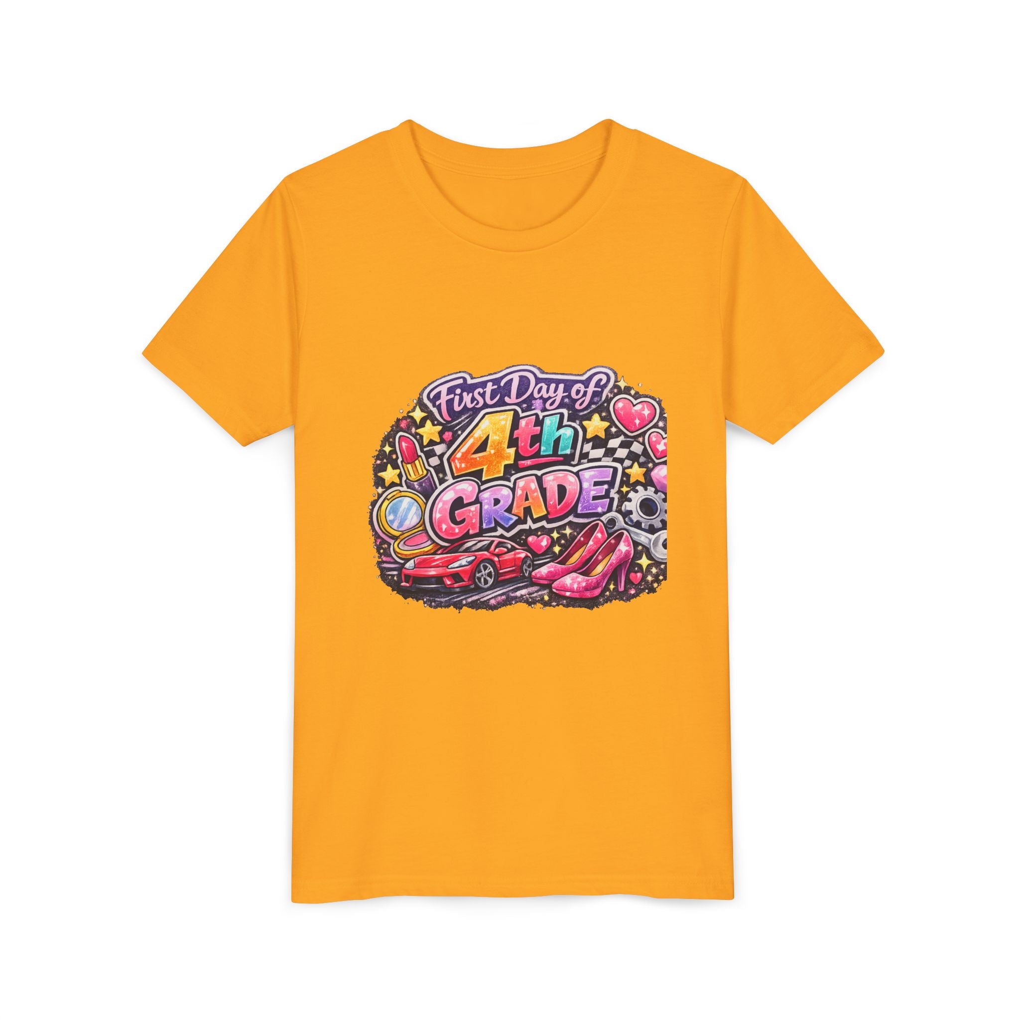 First Day of 4th Grade Youth Tee – Back-to-School Kids Shirt