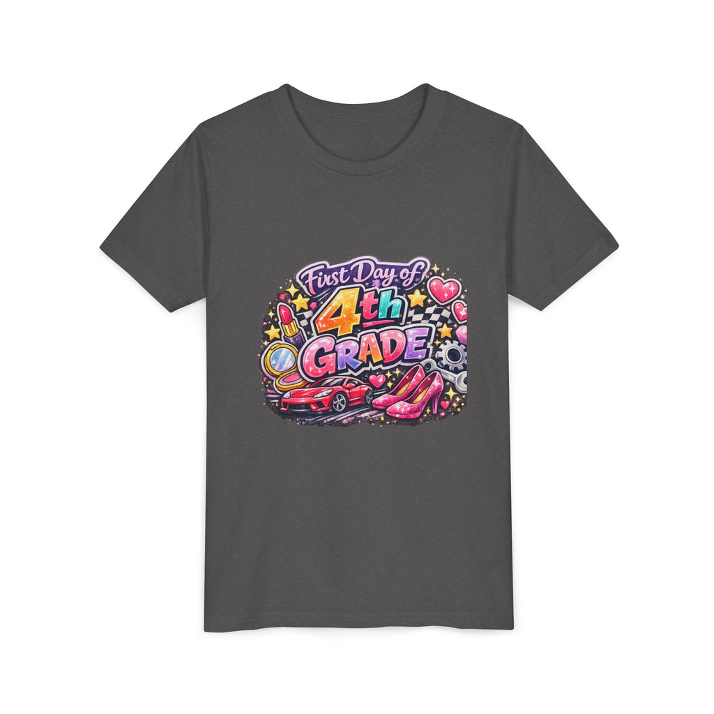 First Day of 4th Grade Youth Tee – Back-to-School Kids Shirt