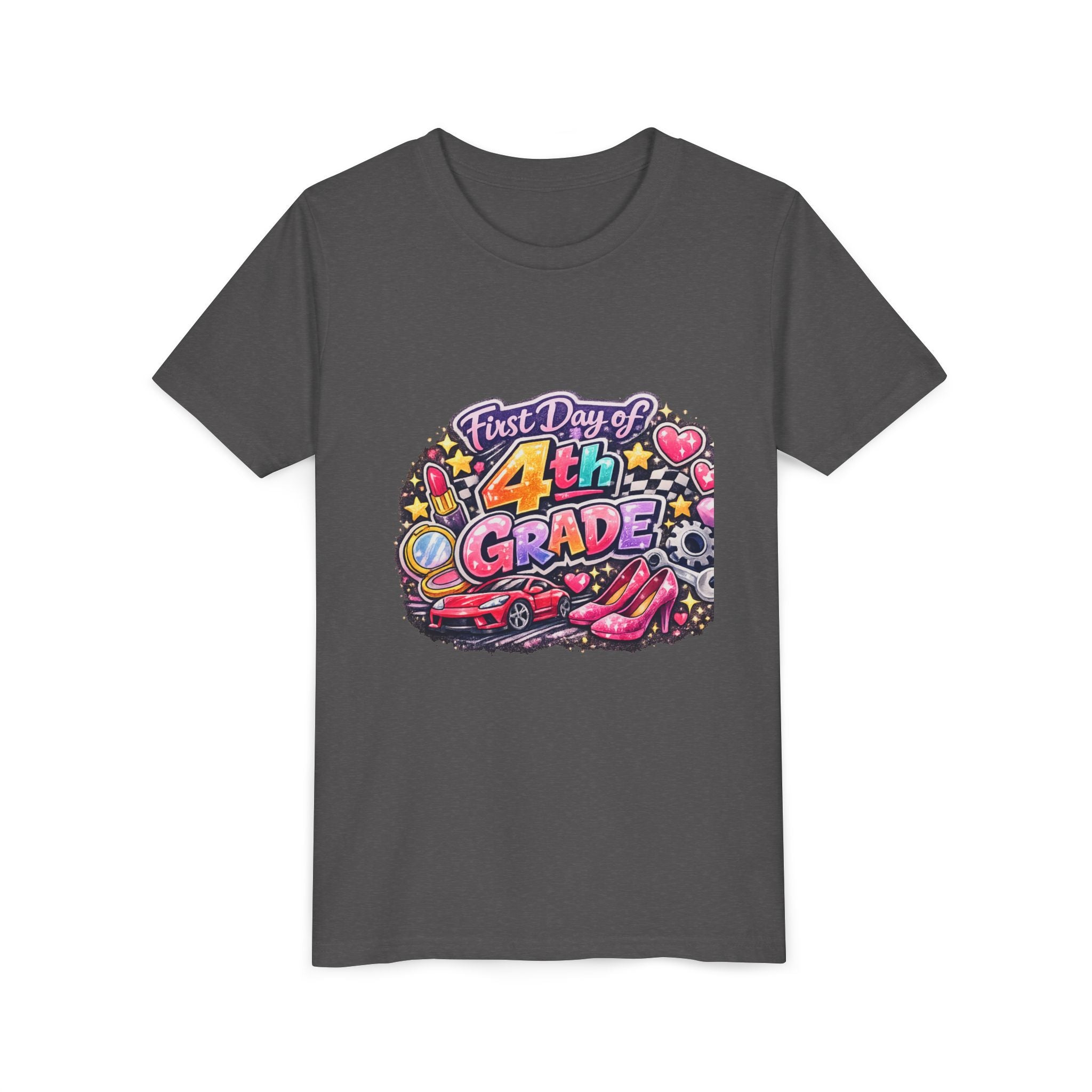 First Day of 4th Grade Youth Tee – Back-to-School Kids Shirt