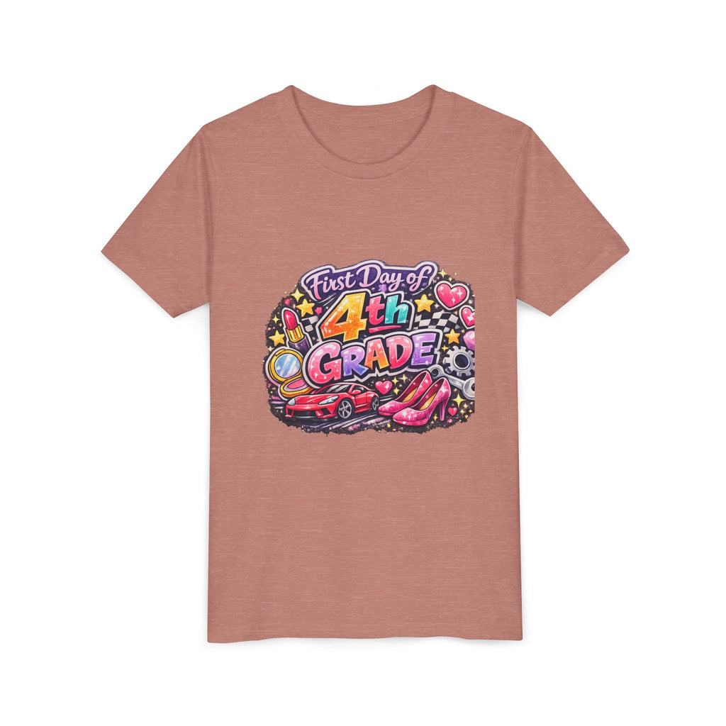 First Day of 4th Grade Youth Tee – Back-to-School Kids Shirt