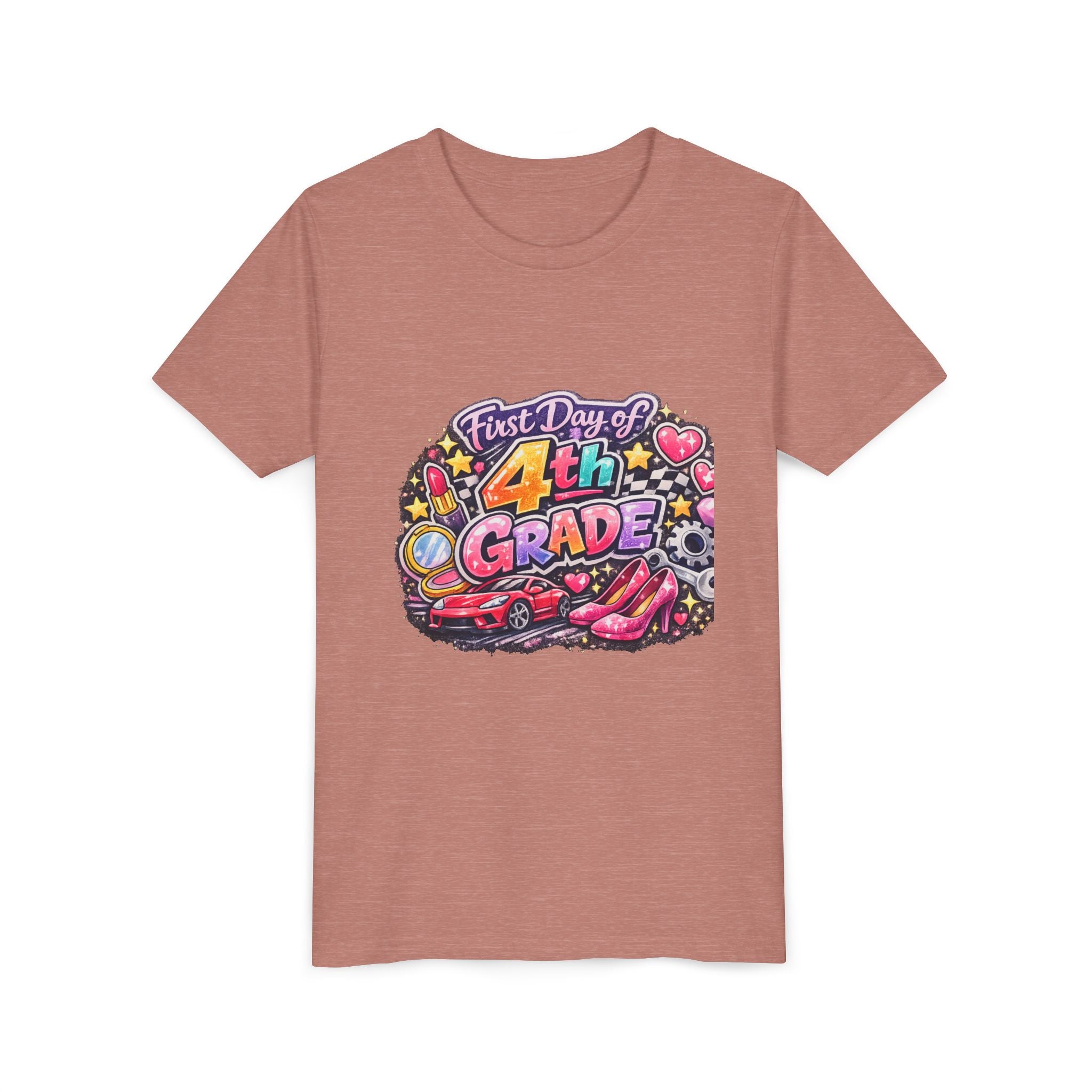 First Day of 4th Grade Youth Tee – Back-to-School Kids Shirt