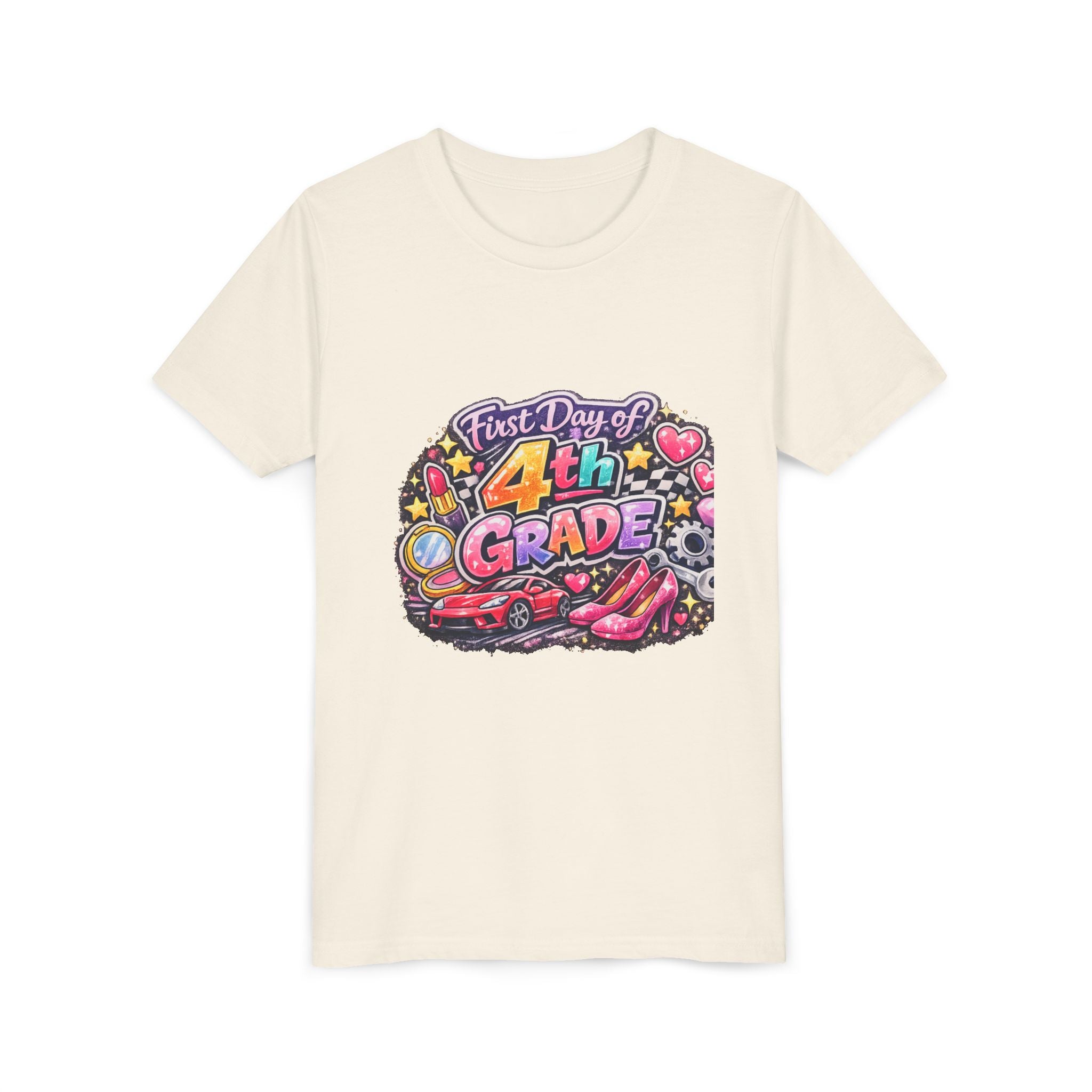 First Day of 4th Grade Youth Tee – Back-to-School Kids Shirt