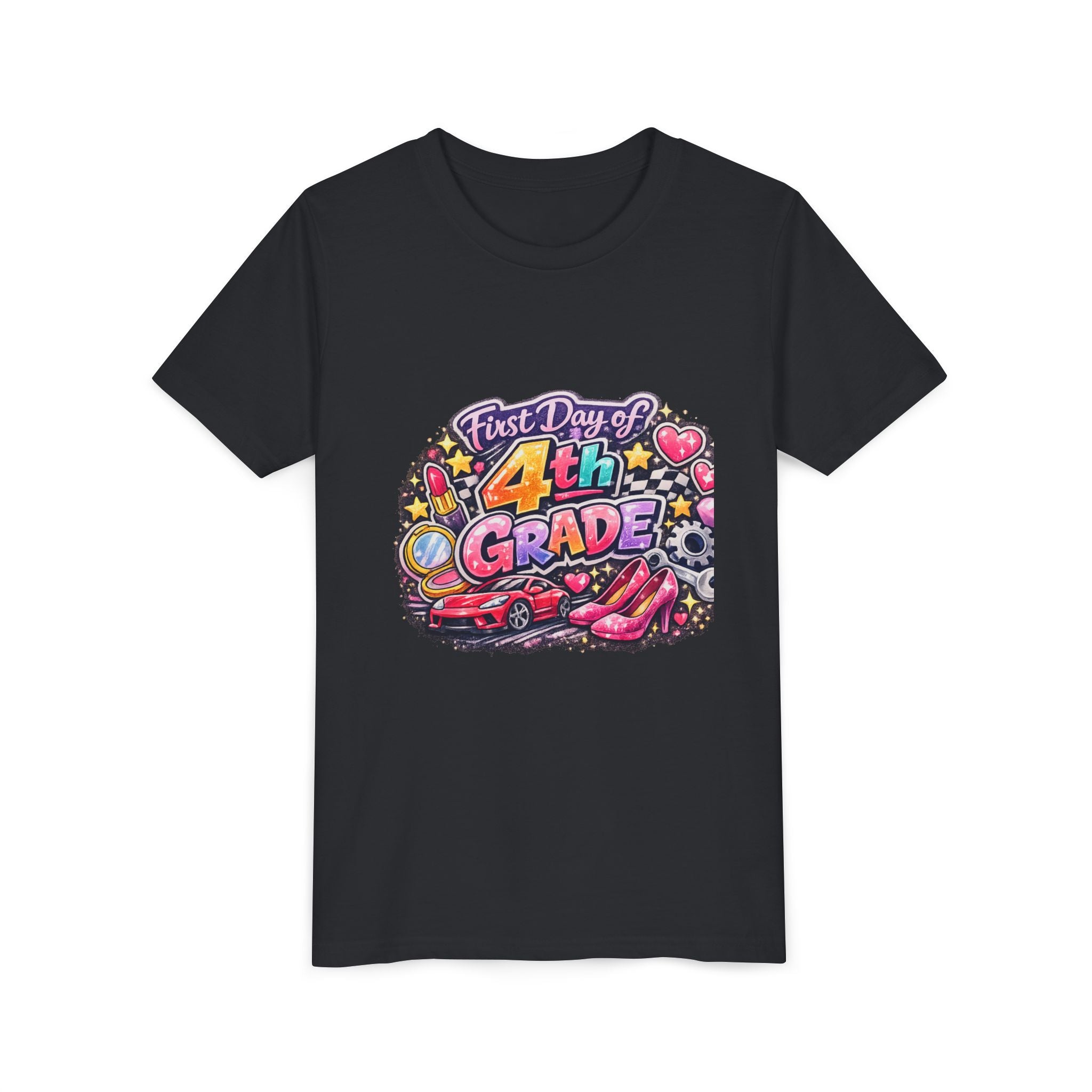 First Day of 4th Grade Youth Tee – Back-to-School Kids Shirt