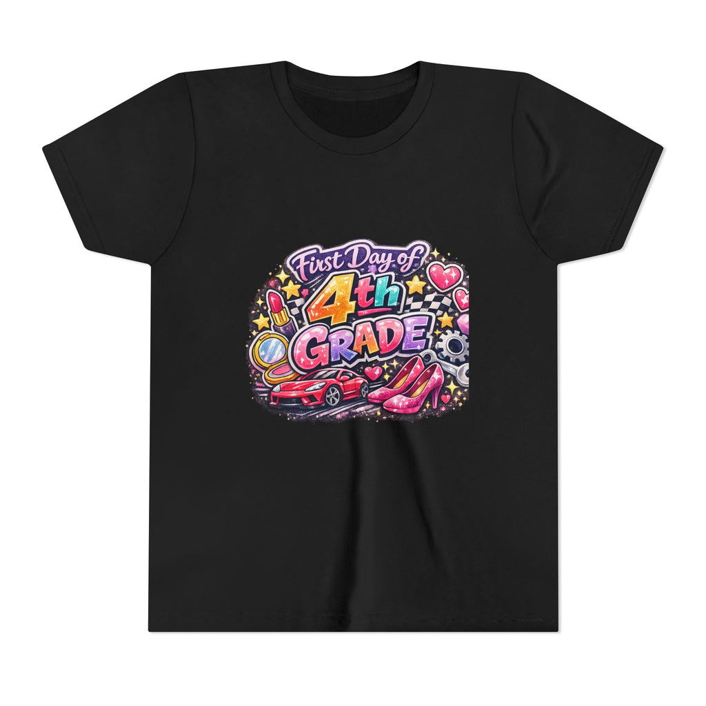 First Day of 4th Grade Youth Tee – Back-to-School Kids Shirt