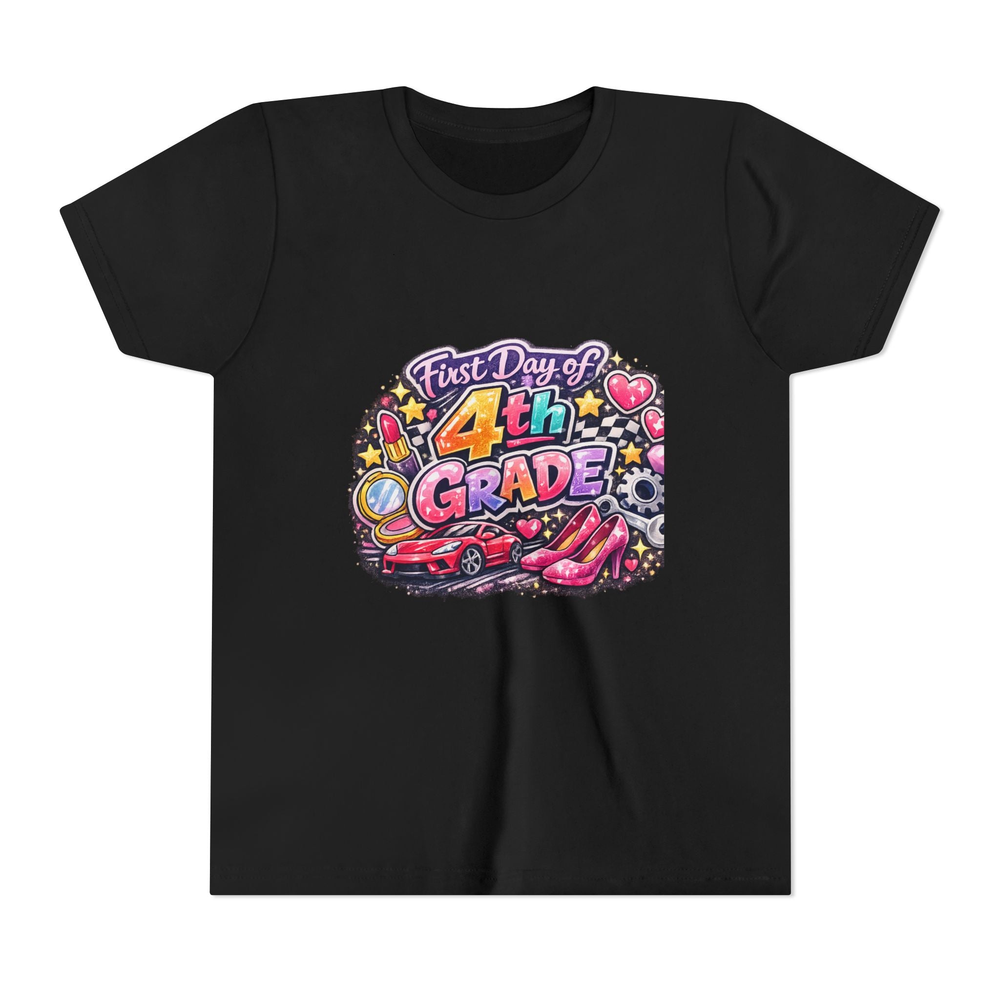 First Day of 4th Grade Youth Tee – Back-to-School Kids Shirt
