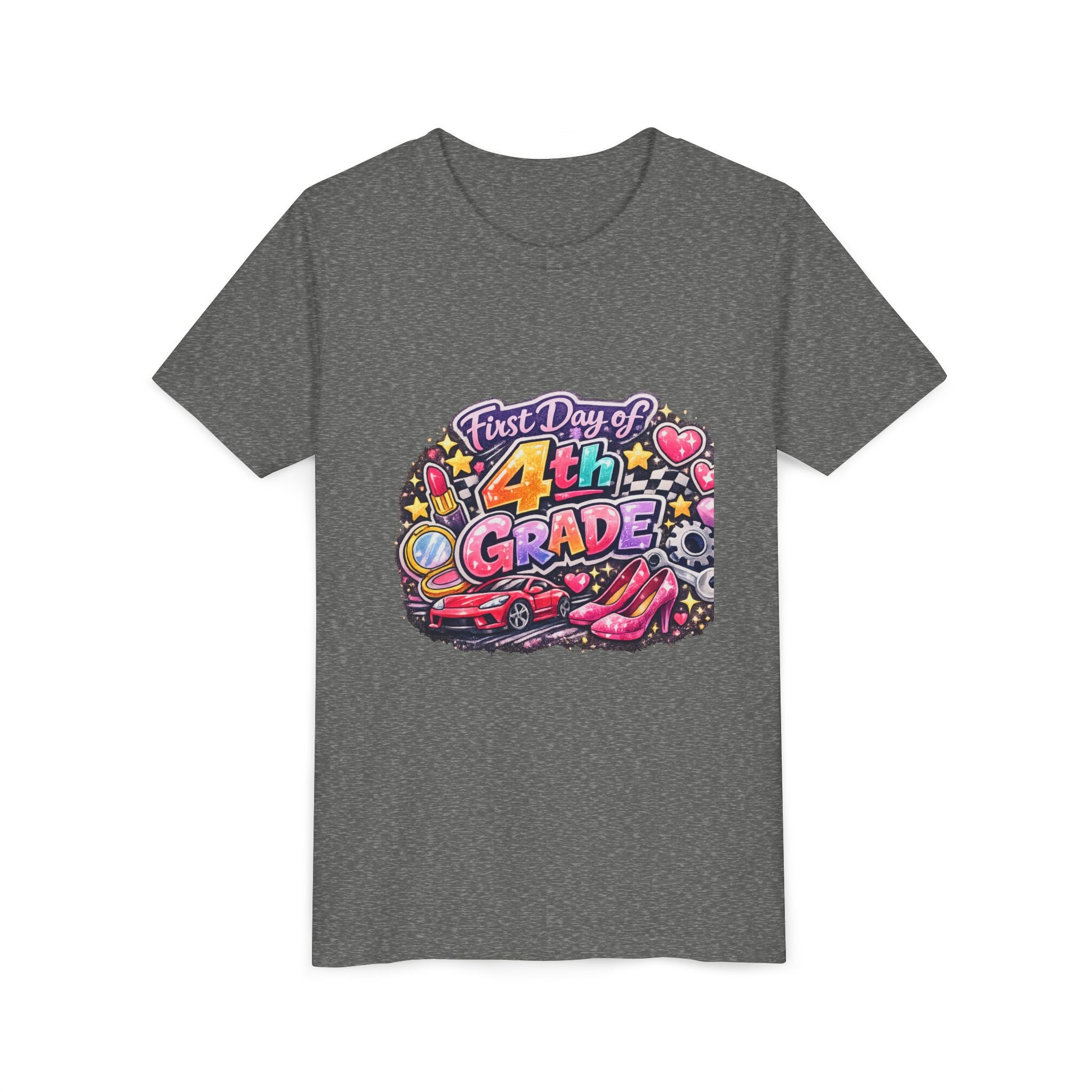 First Day of 4th Grade Youth Tee – Back-to-School Kids Shirt