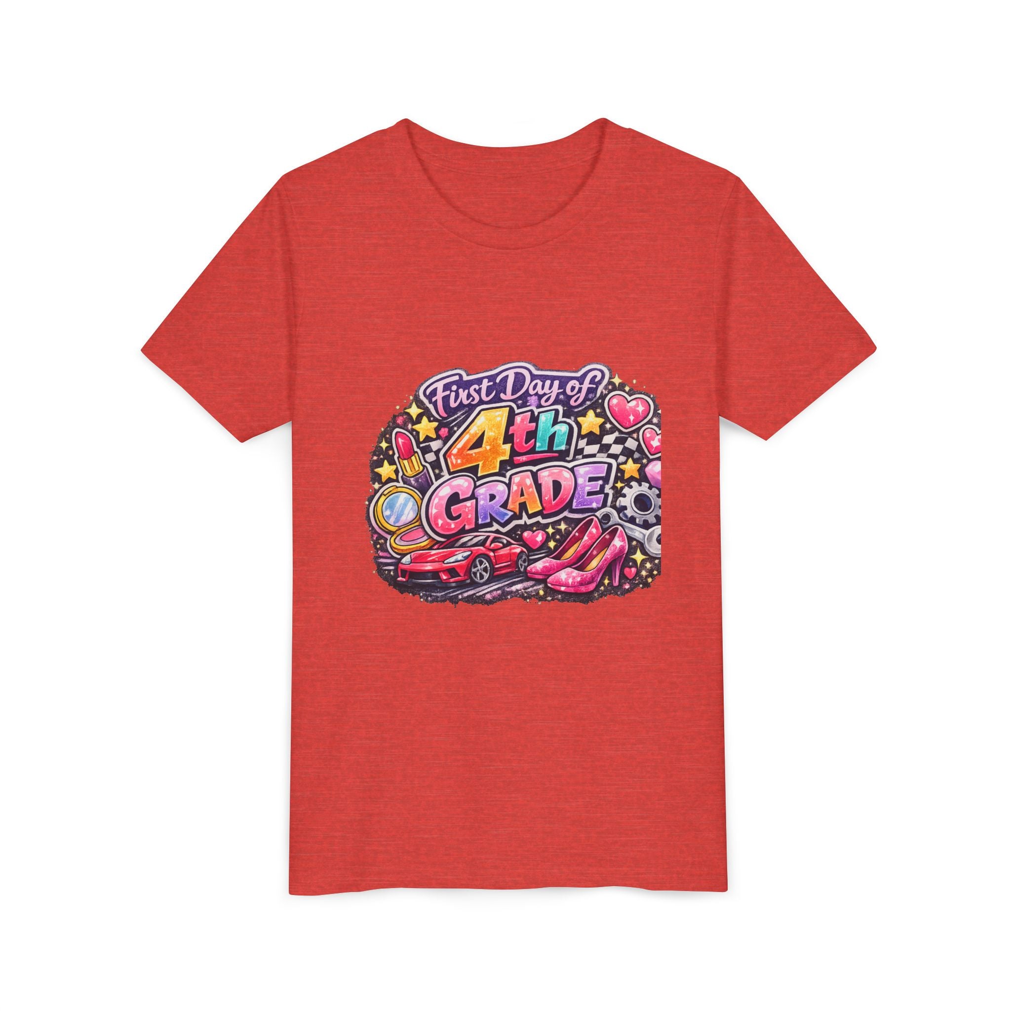 First Day of 4th Grade Youth Tee – Back-to-School Kids Shirt