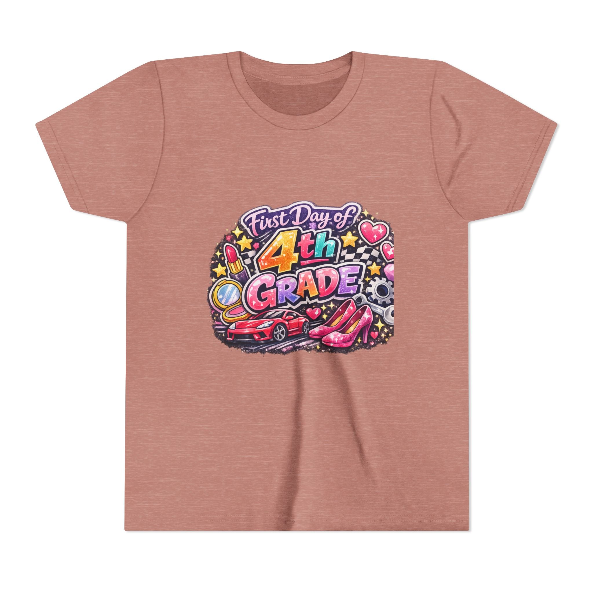 First Day of 4th Grade Youth Tee – Back-to-School Kids Shirt