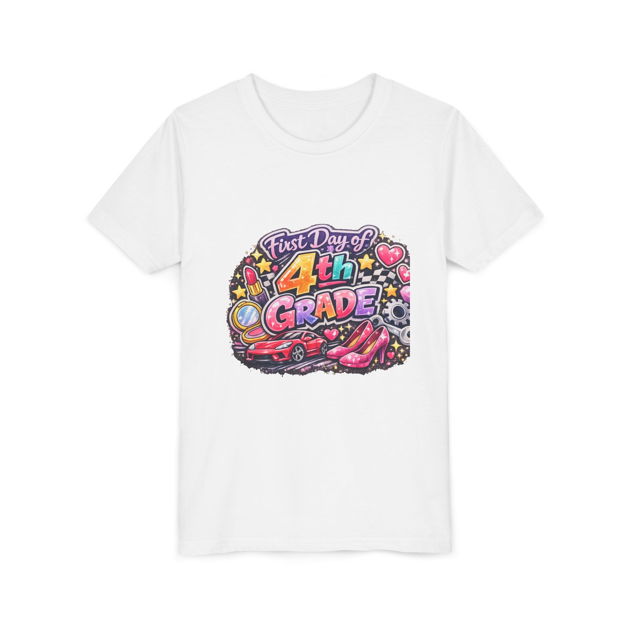 First Day of 4th Grade Youth Tee – Back-to-School Kids Shirt