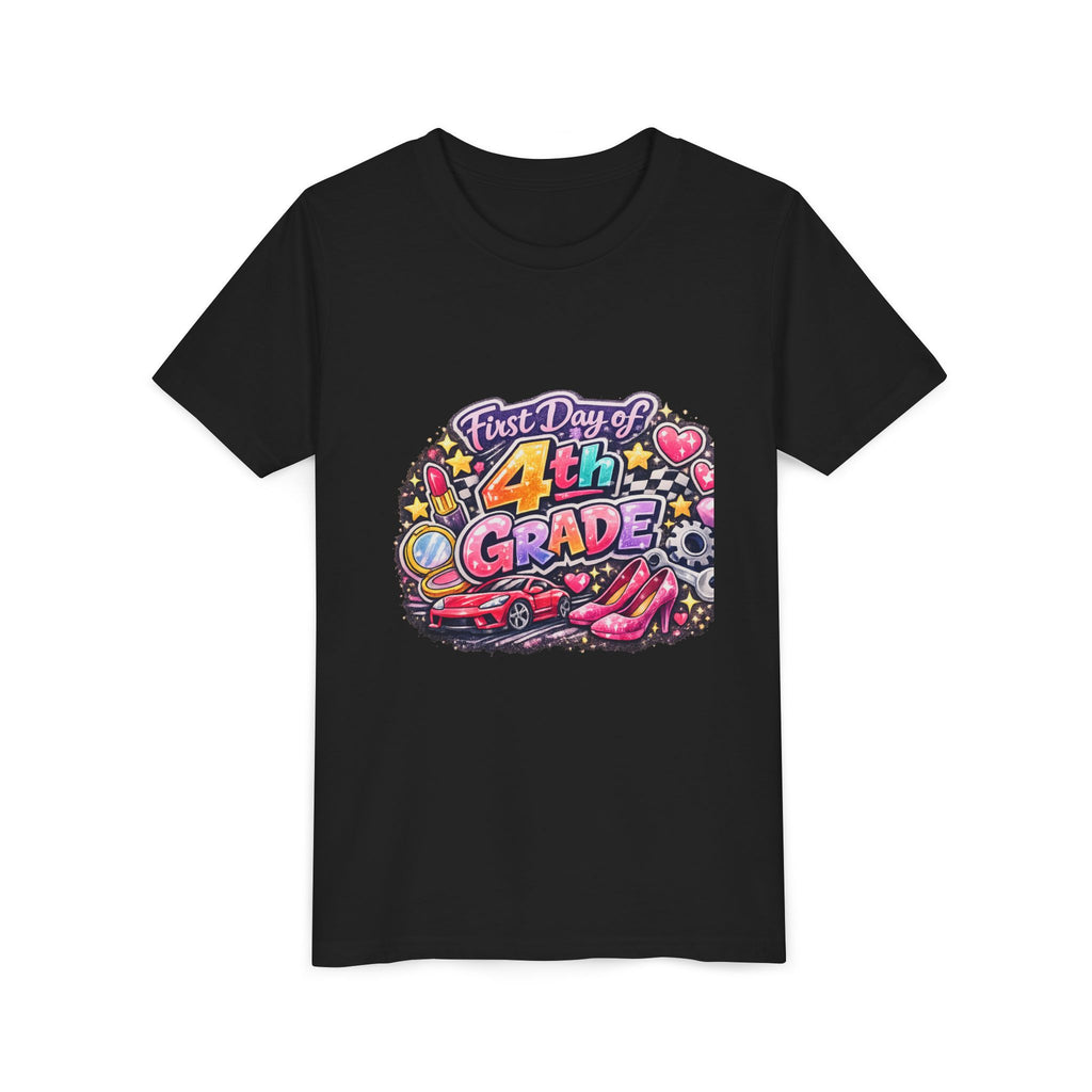 First Day of 4th Grade Youth Tee – Back-to-School Kids Shirt