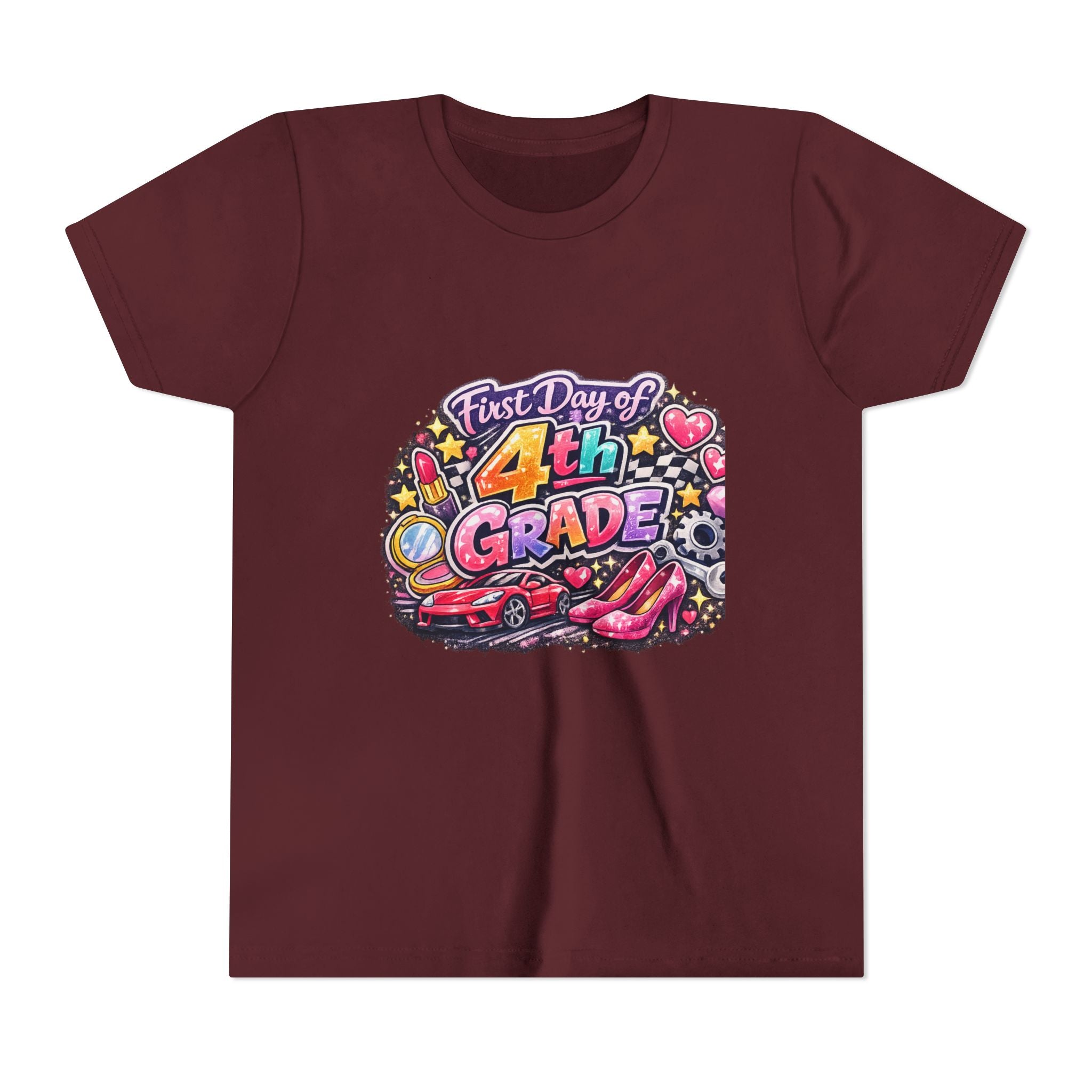 First Day of 4th Grade Youth Tee – Back-to-School Kids Shirt