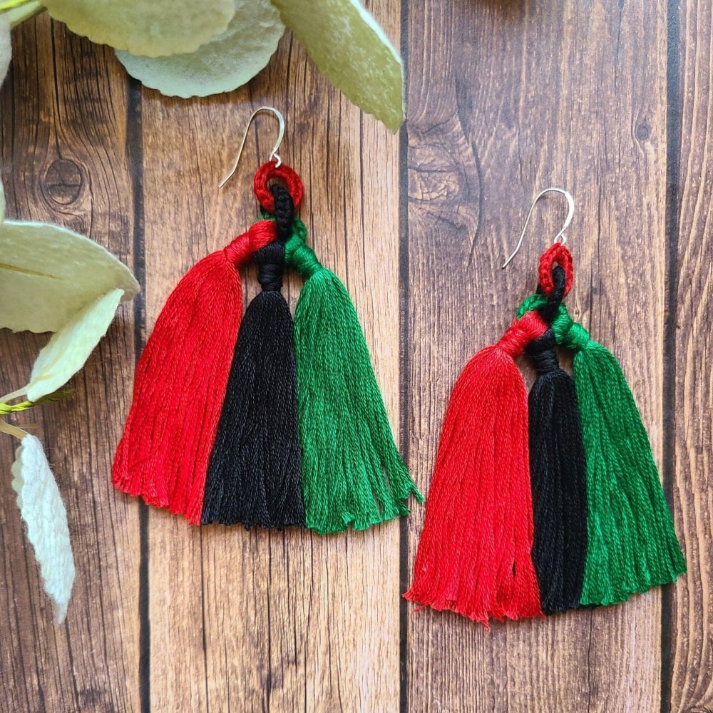 African Pride Tassel Earrings