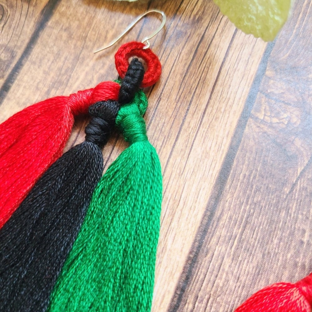 African Pride Tassel Earrings