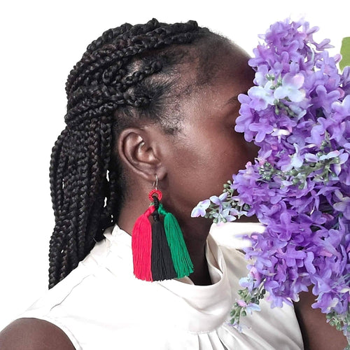 African Pride Tassel Earrings