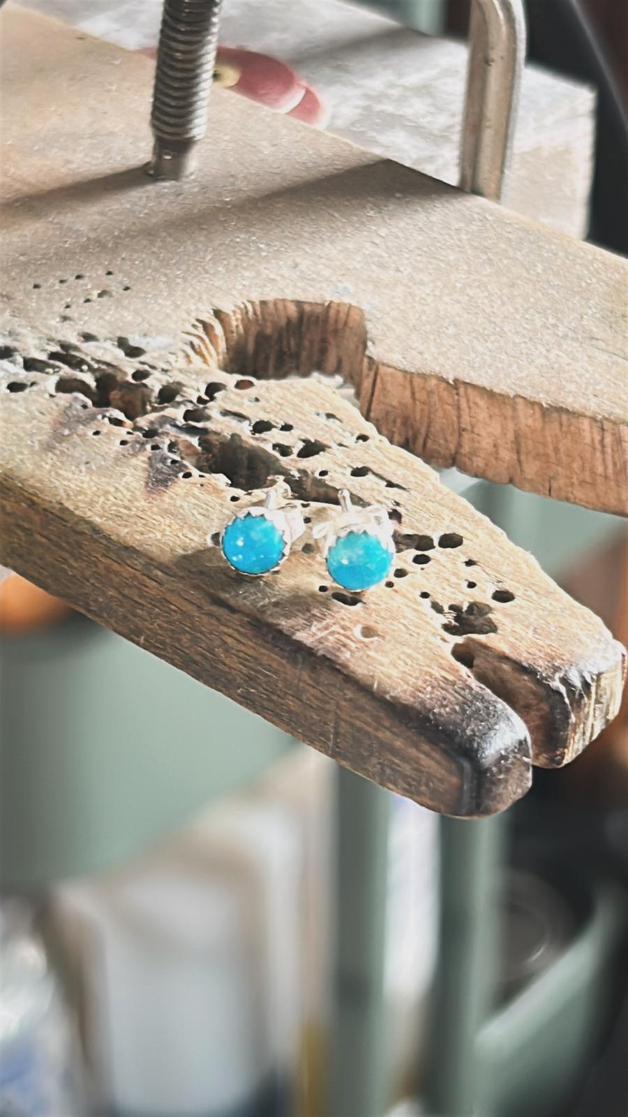 Orbit Studs - Blue Ridge Turquoise Stud Earrings