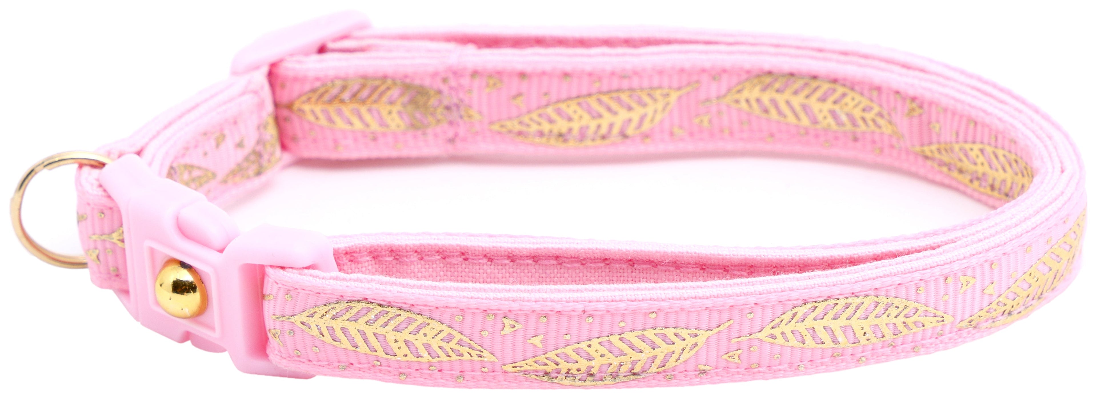 Metallic Gold Feathers Cat Collar