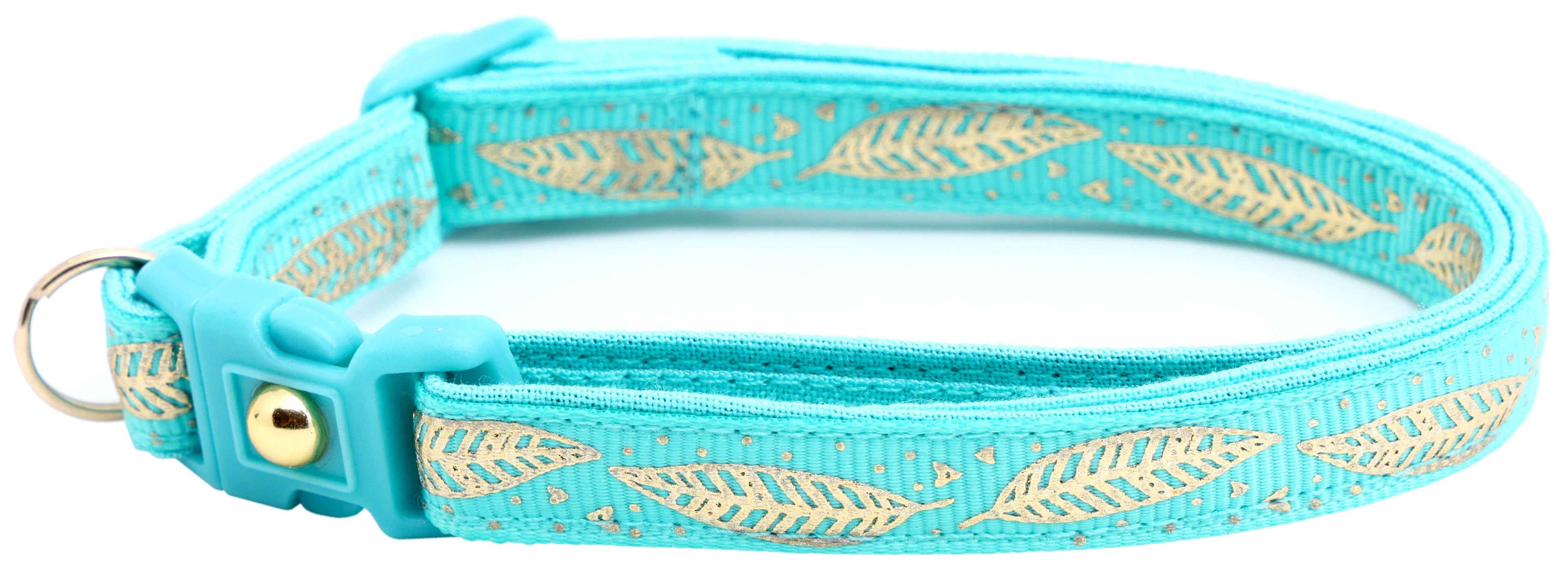 Metallic Gold Feathers Cat Collar