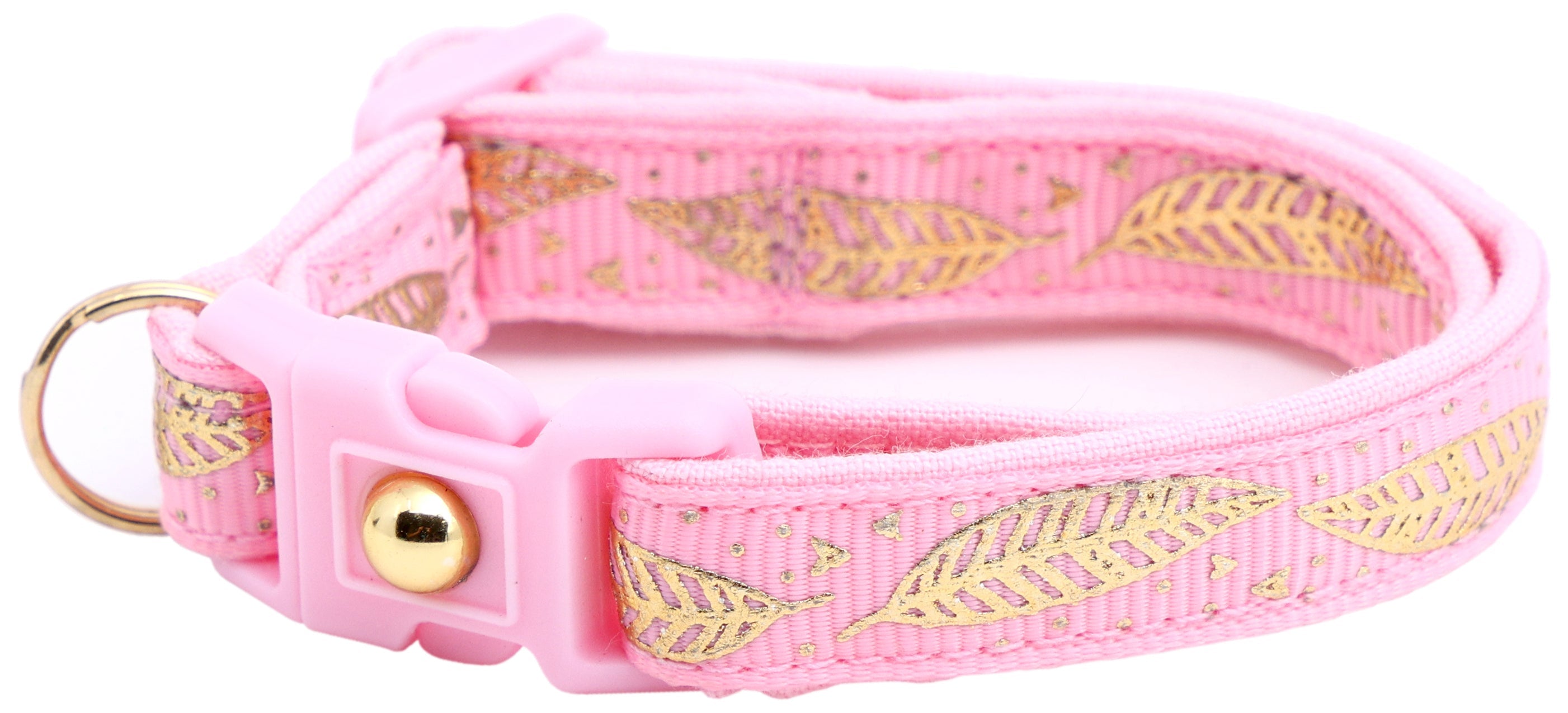 Metallic Gold Feathers Cat Collar